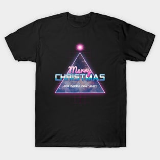 Merry Christmas Happy New Year Cyberpunk Vaporwave T-Shirt